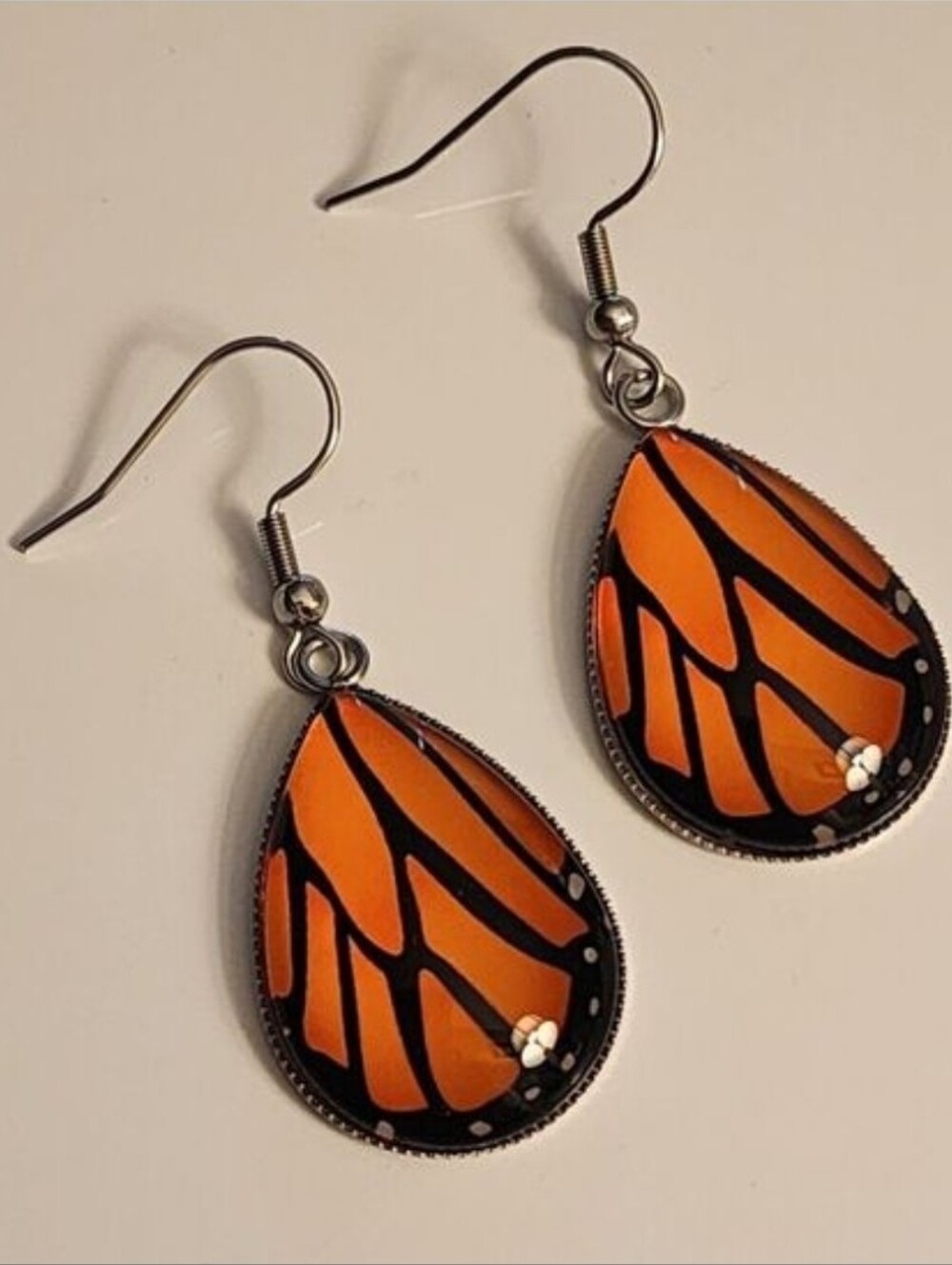 Monarch Butterfly Teardrop Acrylic Earrings